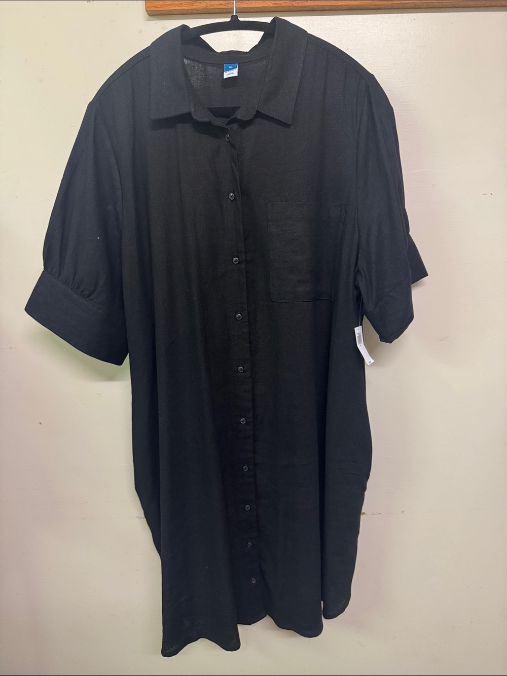 Old Navy Black Button-Up Midi Dress